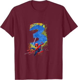 Kids Marvel Super Heroes Spider-Man 3 Year Old Third Birthday T-Shirt - T-Shirt | Maroon