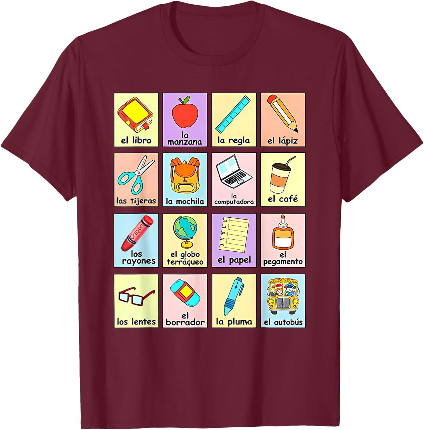 Maestra Bilingual Back to School Spanish Teacher Student T-Shirt - T-Shirt | Maroon