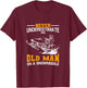 Never Underestimate An Old Man On A Snowmobile T-Shirt - T-Shirt | Maroon