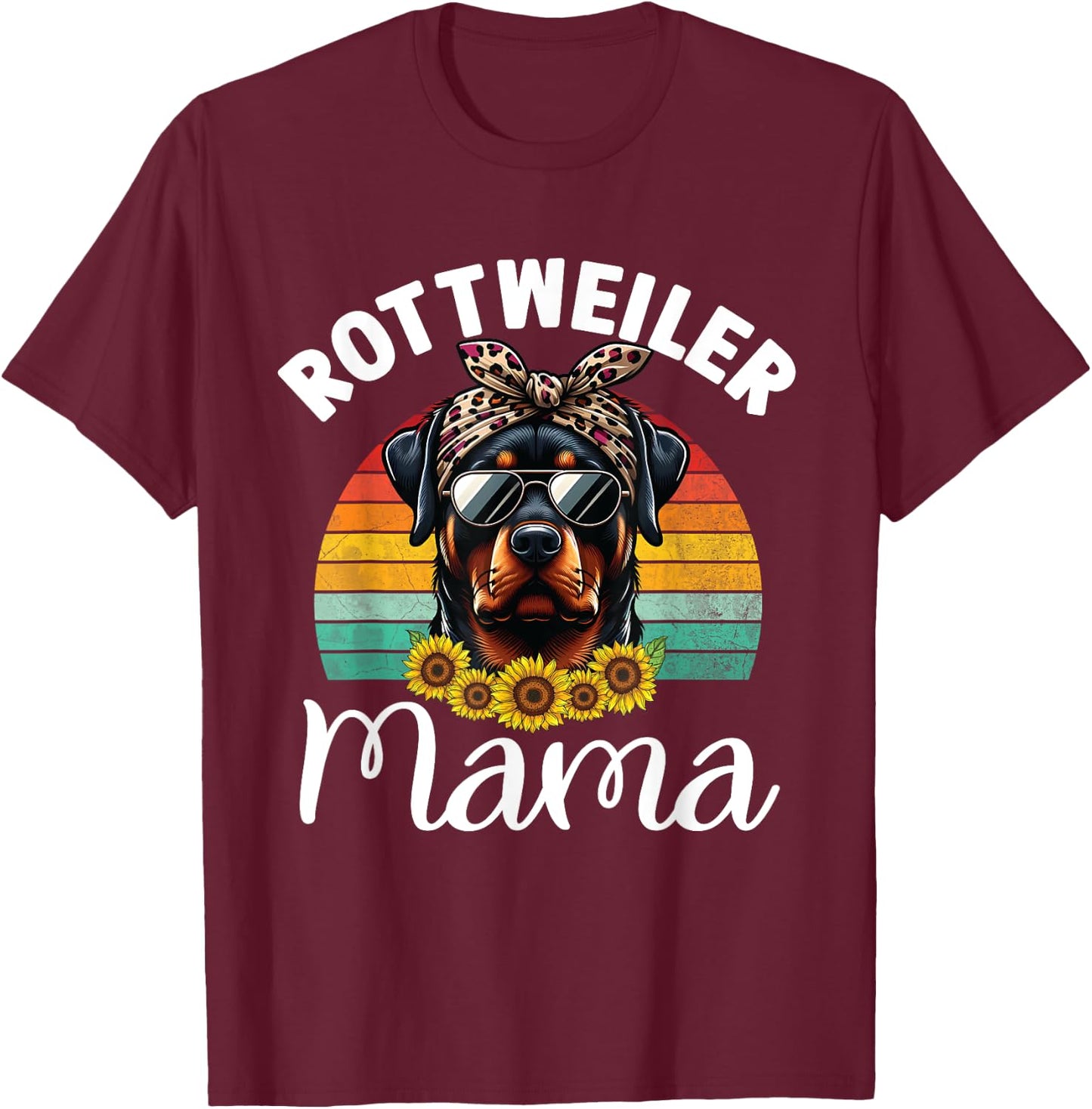 Rottweiler Mom Dog Lovers Rottie Mama Puppy Mother's Day Men Women Girls Kids T-Shirt - T-Shirt | Maroon