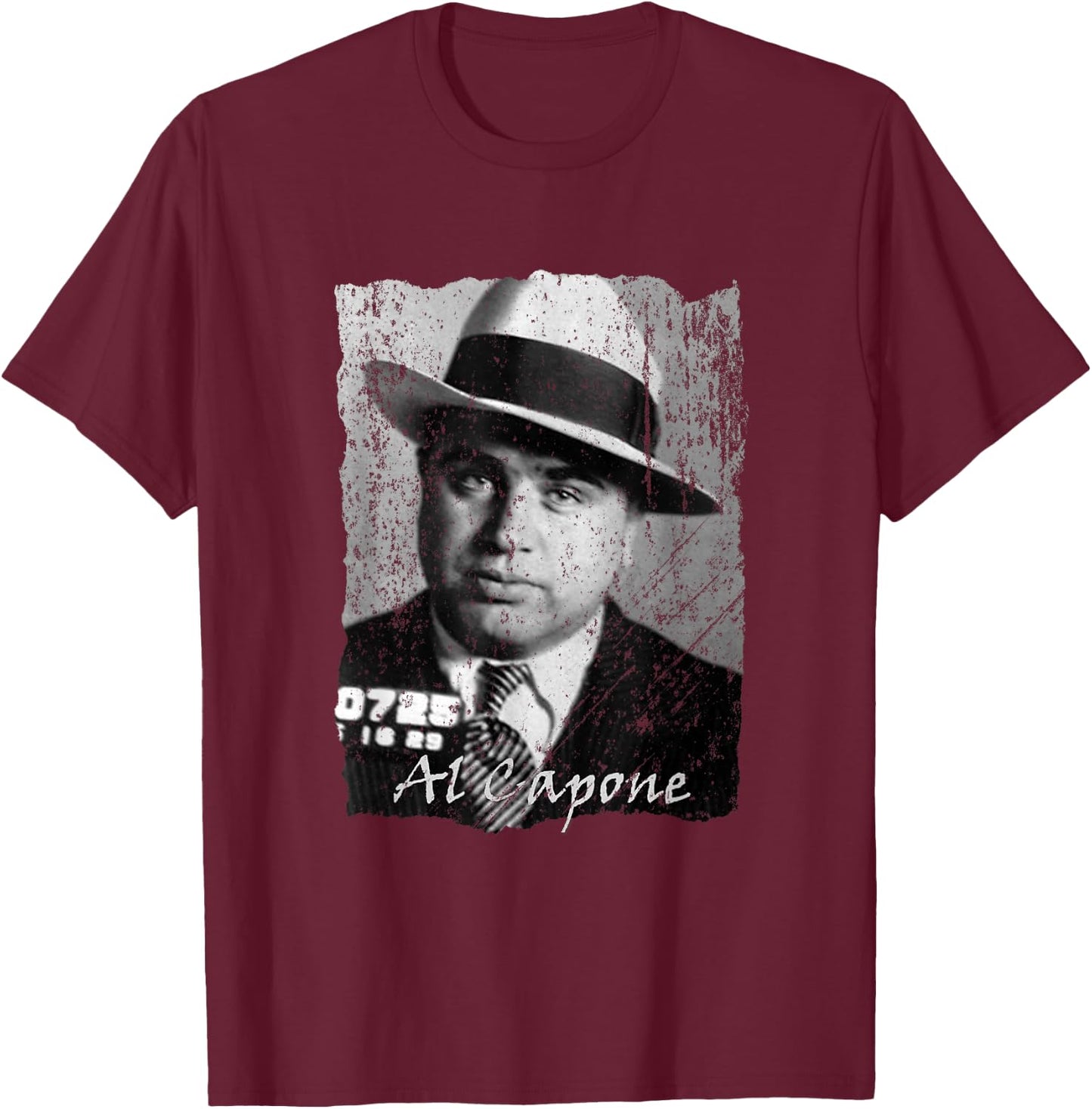 LiminalThreads Gangsters, Capone - Men's Black Solid Retro Round Neck Sleeveless Classic Fit T-Shirt - T-Shirt | Maroon