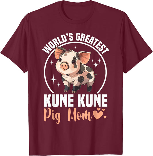 Kunekune Pig Accessories Pig Plush Breeder Kune Kune Pig Mom T-Shirt - T-Shirt | Maroon