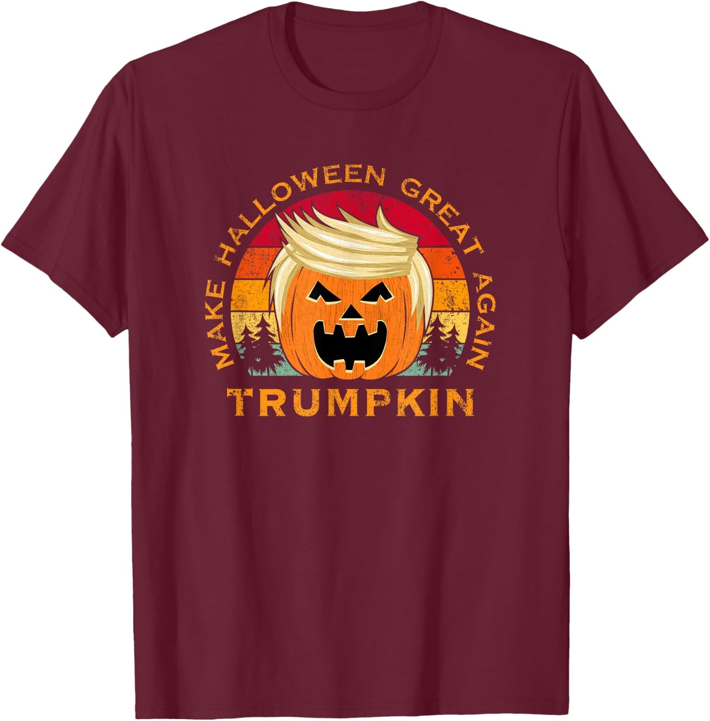 Trumpkin Make Halloween Great Again Vintage T-Shirt - T-Shirt | Maroon
