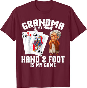 Hand Foot Player Score Grandma Card Game Set Hand and Foot T-Shirt - T-Shirt | Maroon