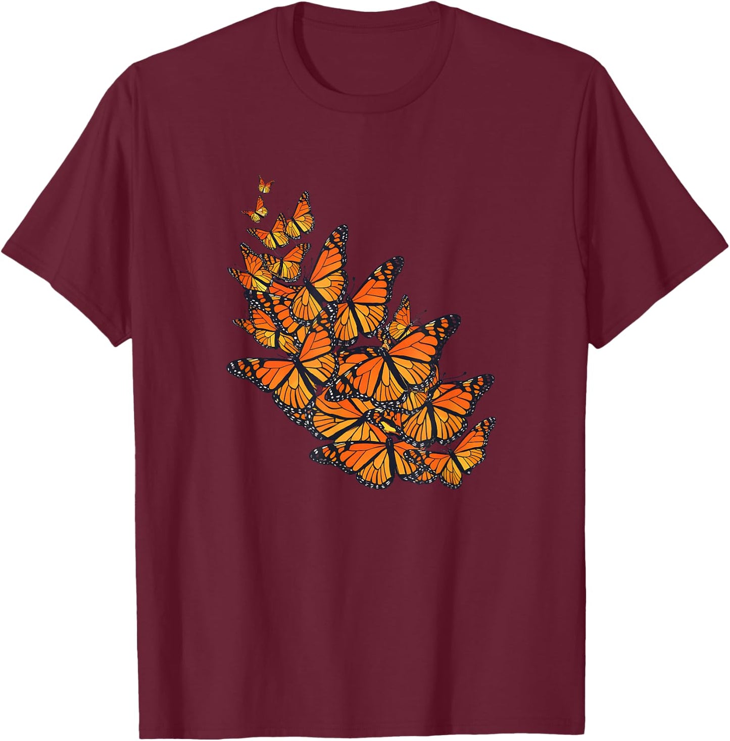 Monarch Butterfly Cute Butterflies Lover Inspirational Fun T-Shirt - T-Shirt | Maroon