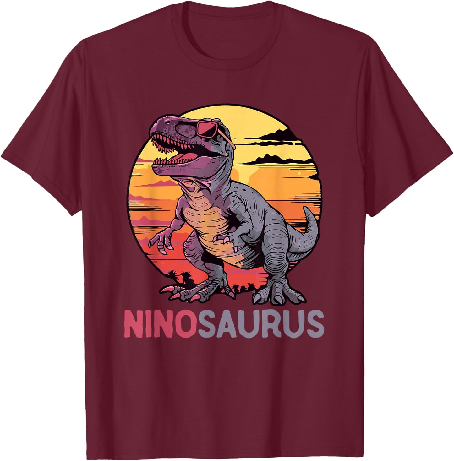 NinoSaurus Dino Dinosaur Nino-Saurus T-Rex Funny Trex T-Shirt - T-Shirt | Maroon