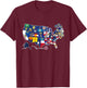 Map of The United States with The Flag of Every States - USA T-Shirt - T-Shirt | Maroon