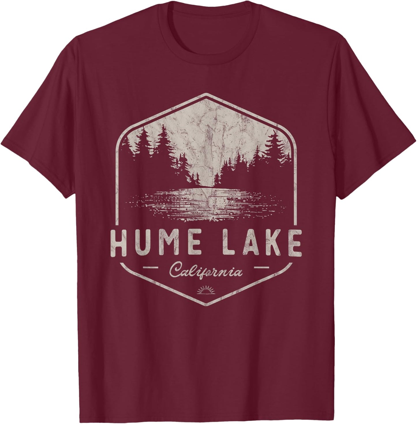 Hume Lake California Outdoors Vintage T-Shirt - T-Shirt | Maroon