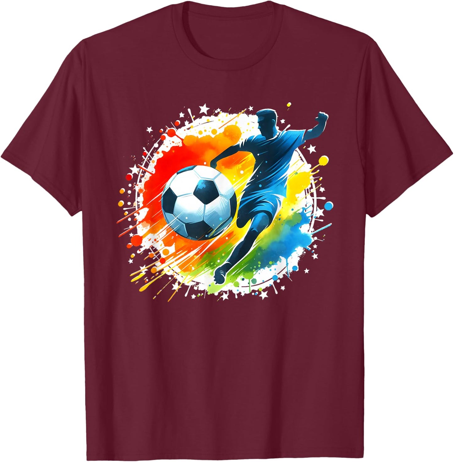 Football Player Sport Vintage Men Boys Football T-Shirt - T-Shirt | Maroon
