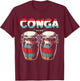 Conga Retro Style Colorful Conga Drums T-Shirt - T-Shirt | Maroon