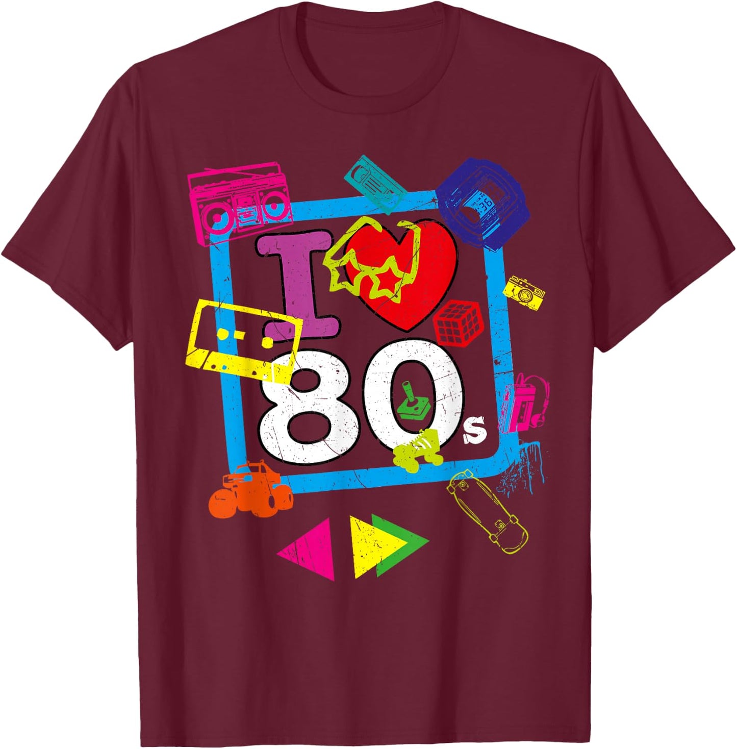 Throwback Outfit | 80s Flashback | Throwback Costume 90s T-Shirt - T-Shirt | Maroon