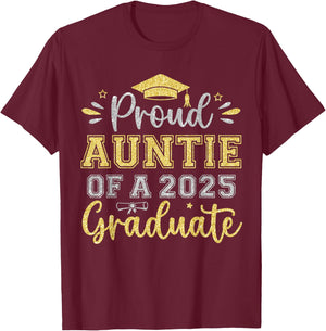Proud Auntie of a 2025 Graduate Senior Graduation Women T-Shirt - T-Shirt | Maroon