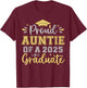 Proud Auntie of a 2025 Graduate Senior Graduation Women T-Shirt - T-Shirt | Maroon