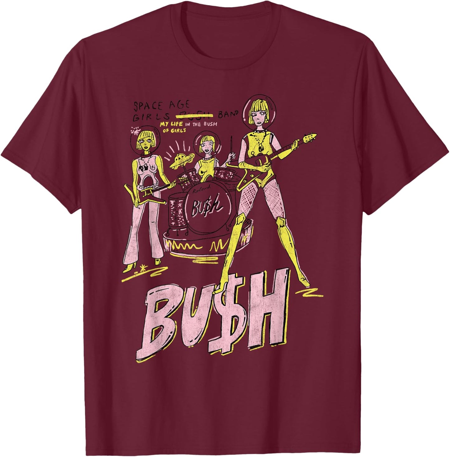 Bush – Space Age Girls T-Shirt - T-Shirt | Maroon