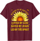 Blessed To Be Baptized Loved By God Christian Sunflower T-Shirt - T-Shirt | Maroon