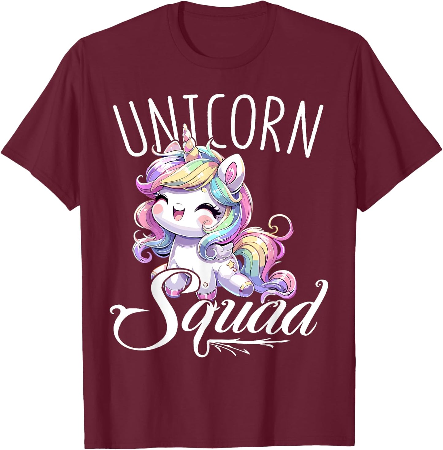 Unicorn Squad Birthday Party Cute Unicorn T-Shirt - T-Shirt | Maroon