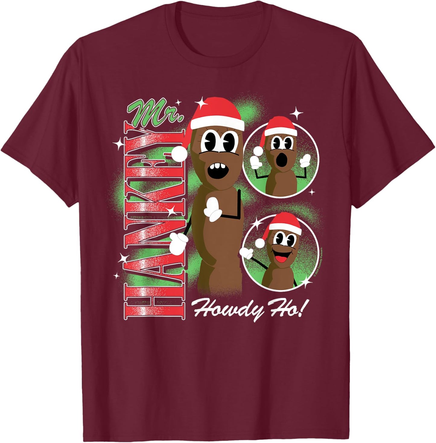 South Park - Christmas Mr. Hankey Howdy Ho Black T-Shirt - T-Shirt | Maroon