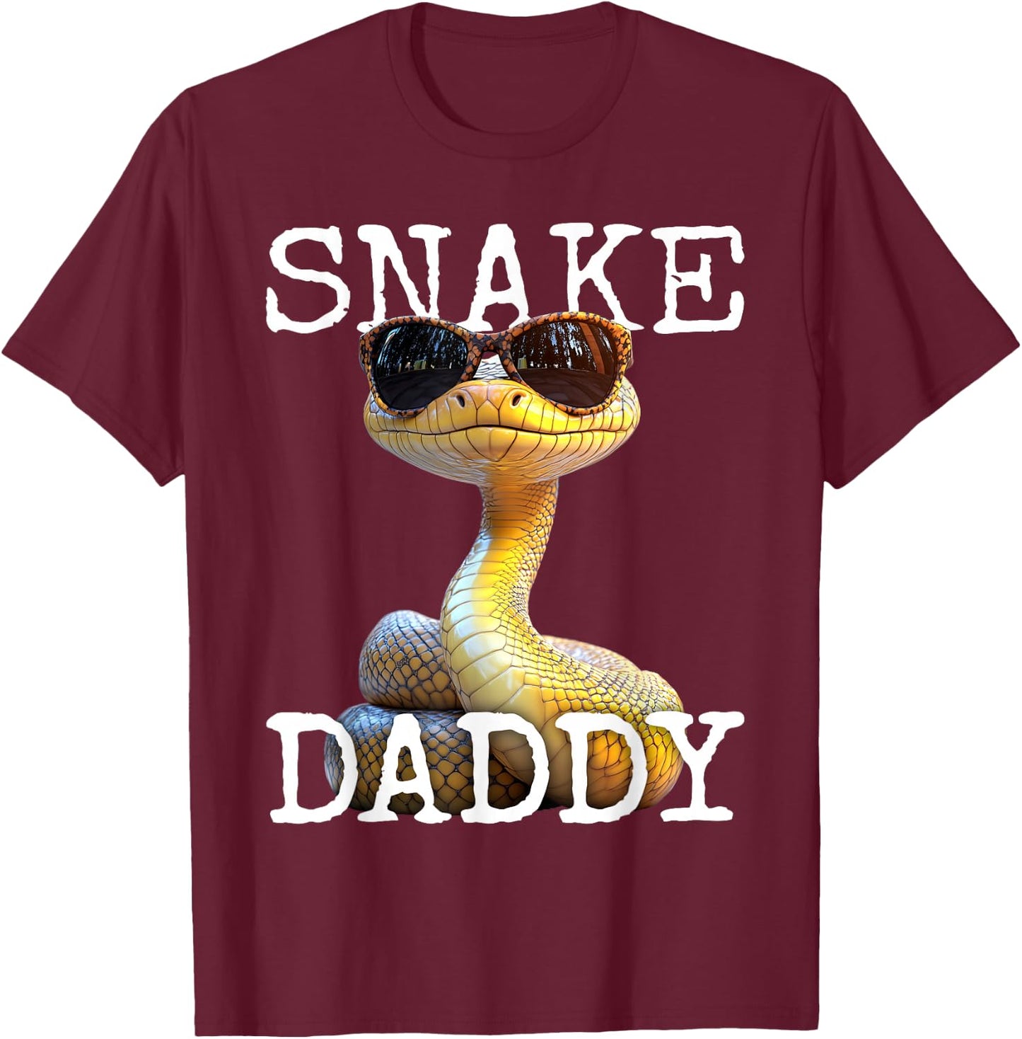 Snake Daddy Dad Snake Father Fathers Day Papa Cute Snakes T-Shirt - T-Shirt | Maroon