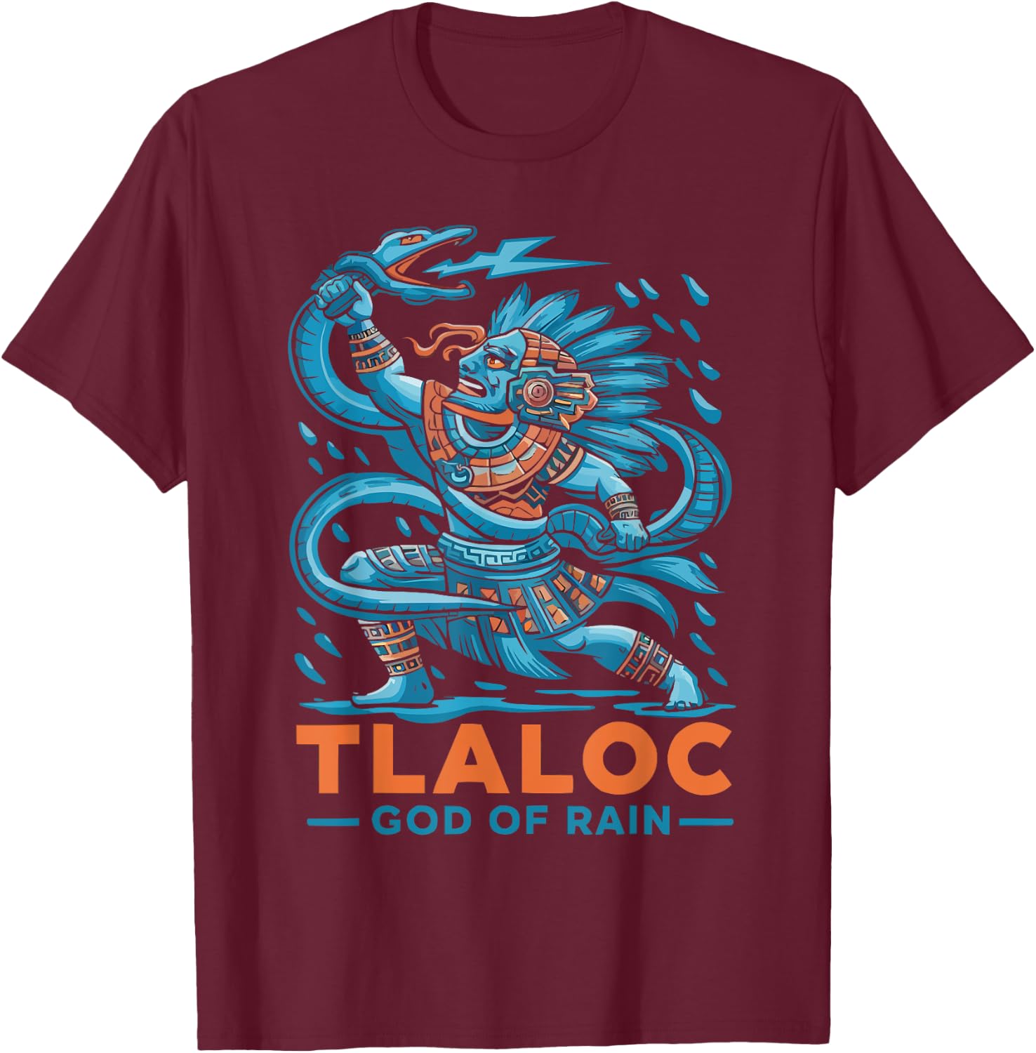 Aztec God Aztec Culture Mayan Indigenous Tlaloc Statue T-Shirt - T-Shirt | Maroon