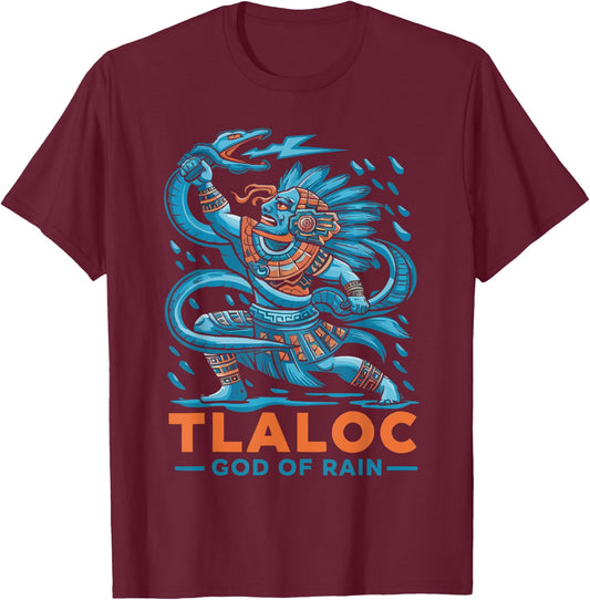 Aztec God Aztec Culture Mayan Indigenous Tlaloc Statue T-Shirt - T-Shirt | Maroon