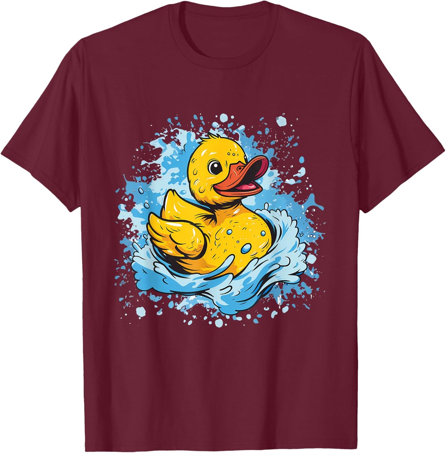 Rubber Duck Watercolor Swim Rubber Duckie Rubber Duckling T-Shirt - T-Shirt | Maroon