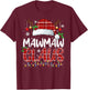Mawmaw Claus Christmas Lights Pajama Family Matching T-Shirt - T-Shirt | Maroon