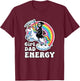 Funny Girl Dad Energy Retro Unicorn Grim Reaper T-Shirt - T-Shirt | Maroon
