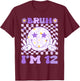 Bruh I'm 12 Years Old Purple Birthday Girls 12th Birthday T-Shirt - T-Shirt | Maroon