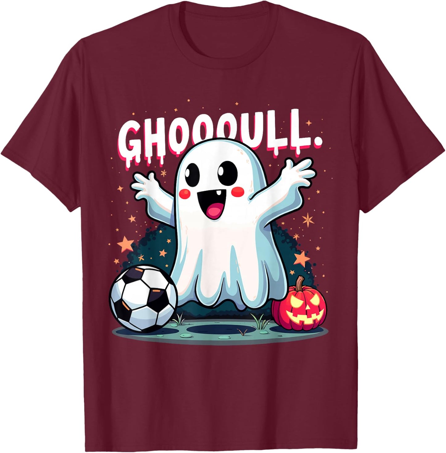 Ghoooal Soccer Ghost Halloween Funny Soccer Halloween T-Shirt - T-Shirt | Maroon