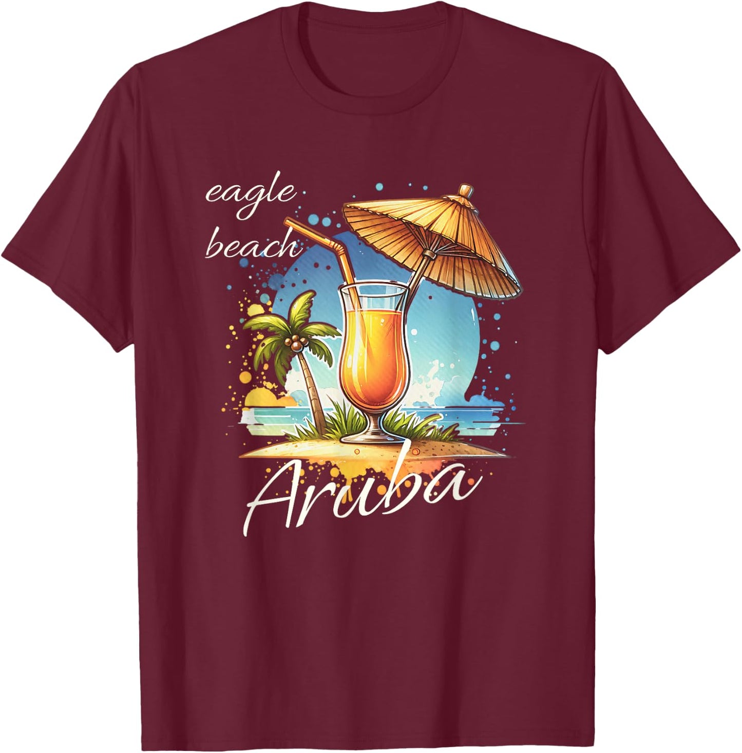 Eagle Beach Aruba Great Travel Vacation Gift Design Women Kids T-Shirt - T-Shirt | Maroon