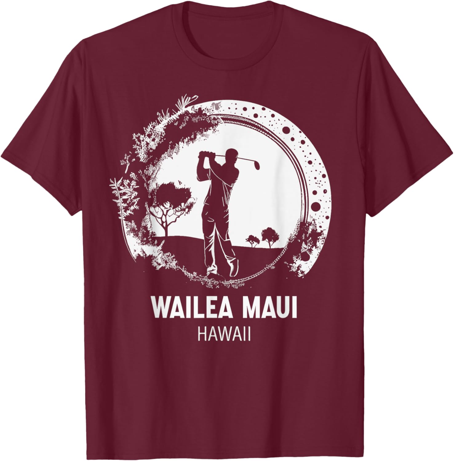 Golf Golfing Wailea Maui T-Shirt - T-Shirt | Maroon