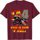 Kids I'm 4 This Is How I Roll Monster Truck Car 4th Birthday Boys T-Shirt - T-Shirt | Maroon