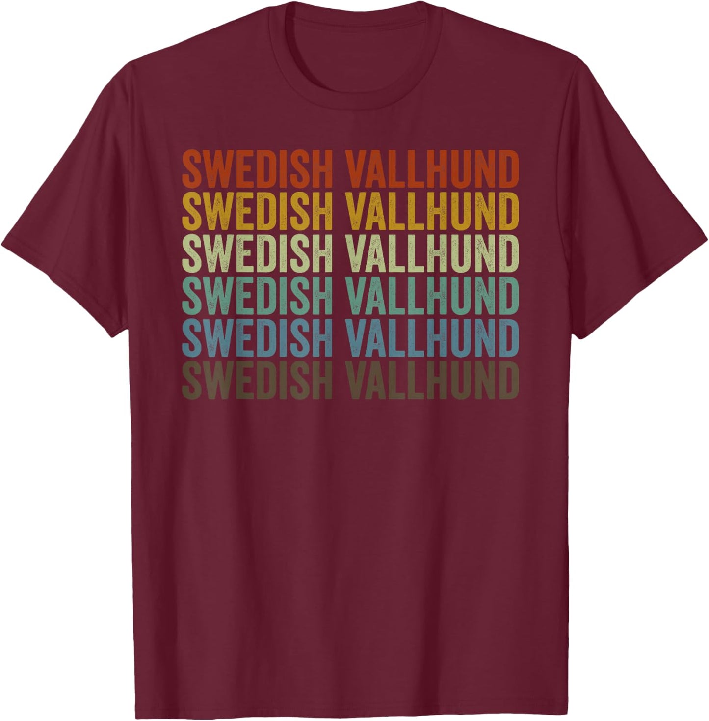 Swedish Vallhund Retro T-Shirt - T-Shirt | Maroon
