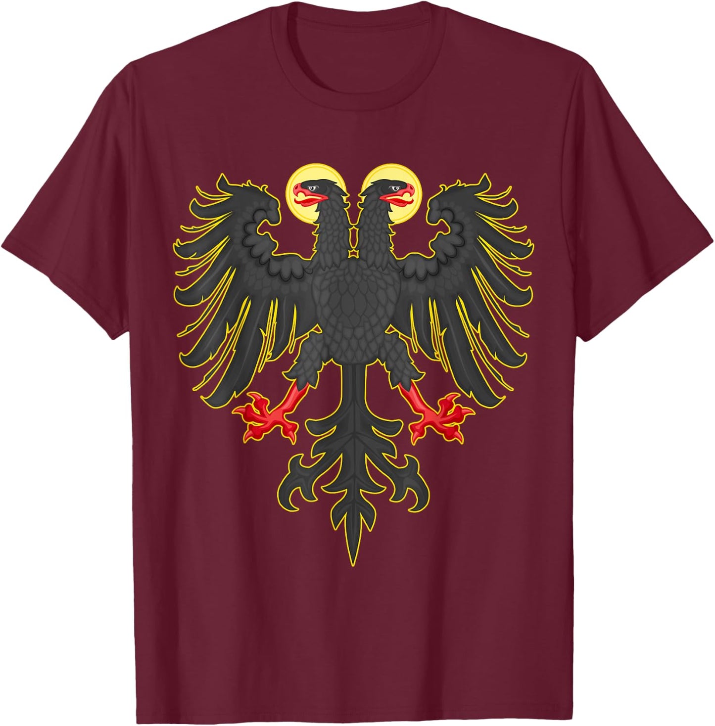 Historian's Choice HRE Holy Roman Empire Reichsadler Imperial Eagle Flag , Small, Black T-Shirt - T-Shirt | Maroon