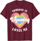 Someone In Wyoming Loves Me Heart Retro Groovy T-Shirt - T-Shirt | Maroon