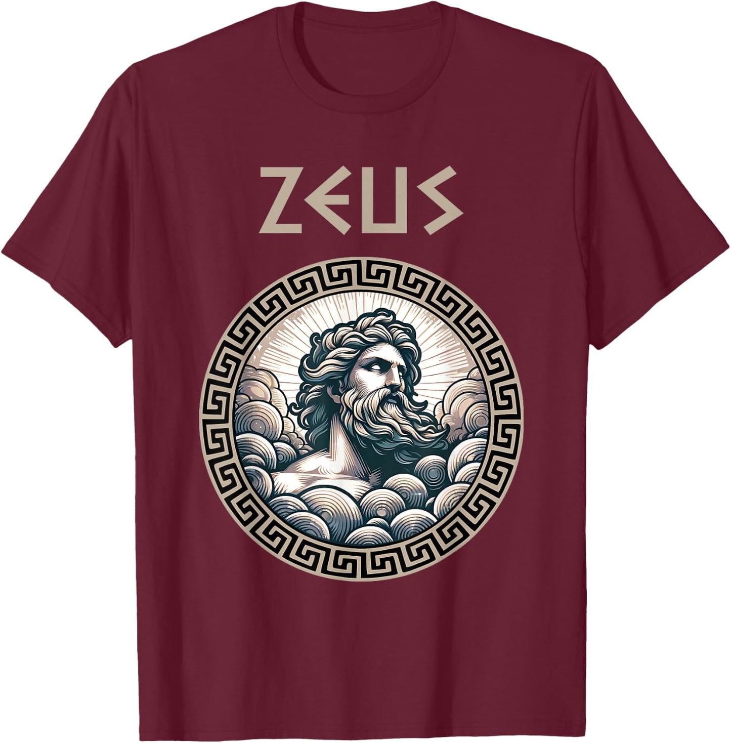 Zeus Greek God King of the Skies T-Shirt - T-Shirt | Maroon