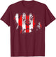 Red And White Lion Face Bilbao T-Shirt - T-Shirt | Maroon