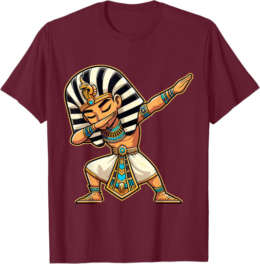 Ancient Egyptian Dabbing Boys Hieroglyphics Egypt Pharaoh T-Shirt - T-Shirt | Maroon