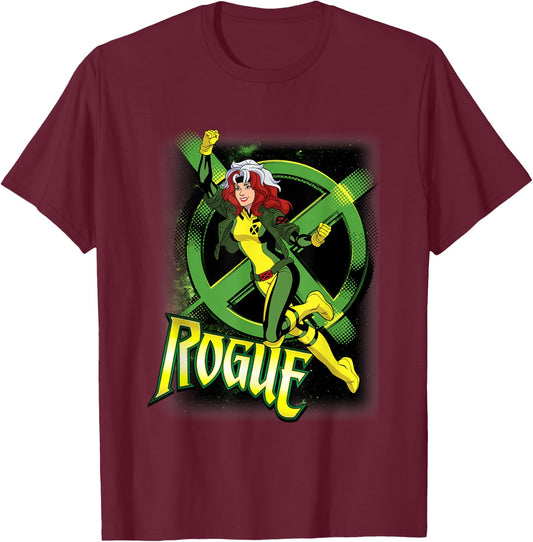Marvel X-Men Rogue Taking Flight Epic Shot T-Shirt - T-Shirt | Maroon