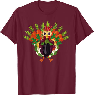 Funny Turkeys For Thanksgiving Apparel Vegan Thanksgiving Vegetable Meatless Turkey T-Shirt - T-Shirt | Maroon