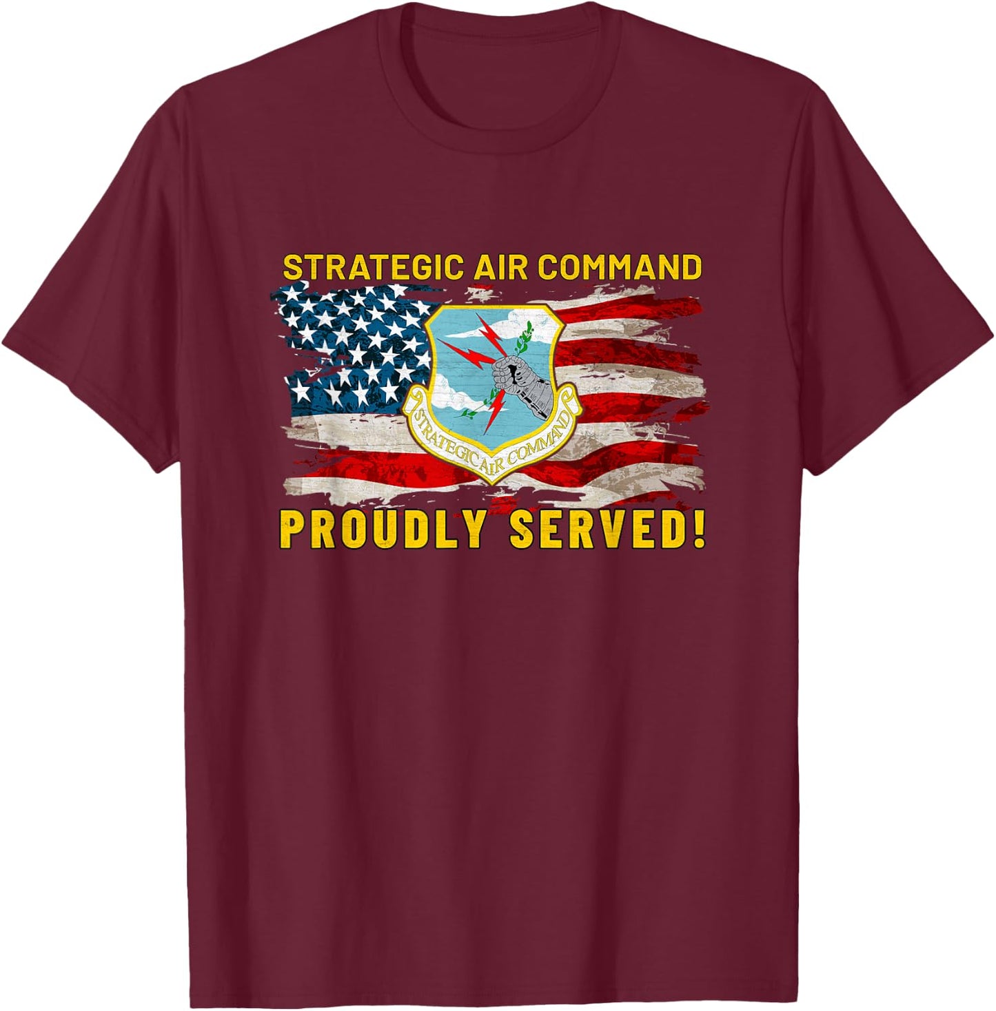 Strategic Air Command SAC US Air Force Vintage Gifts T-Shirt - T-Shirt | Maroon