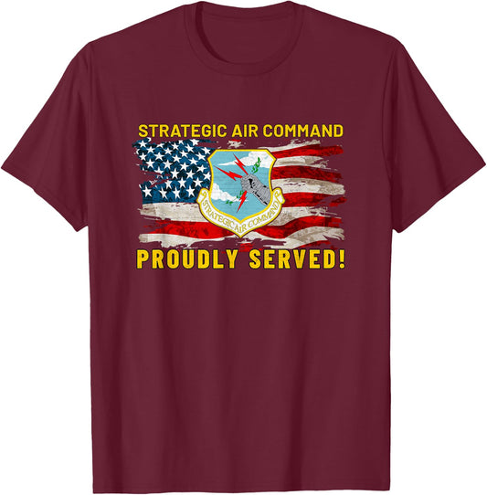 Strategic Air Command SAC US Air Force Vintage Gifts T-Shirt - T-Shirt | Maroon