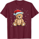 Pretty Cool Teddy with Santa Claus Hat for Bears and Xmas T-Shirt - T-Shirt | Maroon