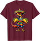T-rex Dinosaur Taco Lover Cinco de Mayo Sombrero Poncho T-Shirt - T-Shirt | Maroon
