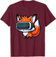 Cute Fox VR Virtual Reality Gamer T-Shirt - T-Shirt | Maroon
