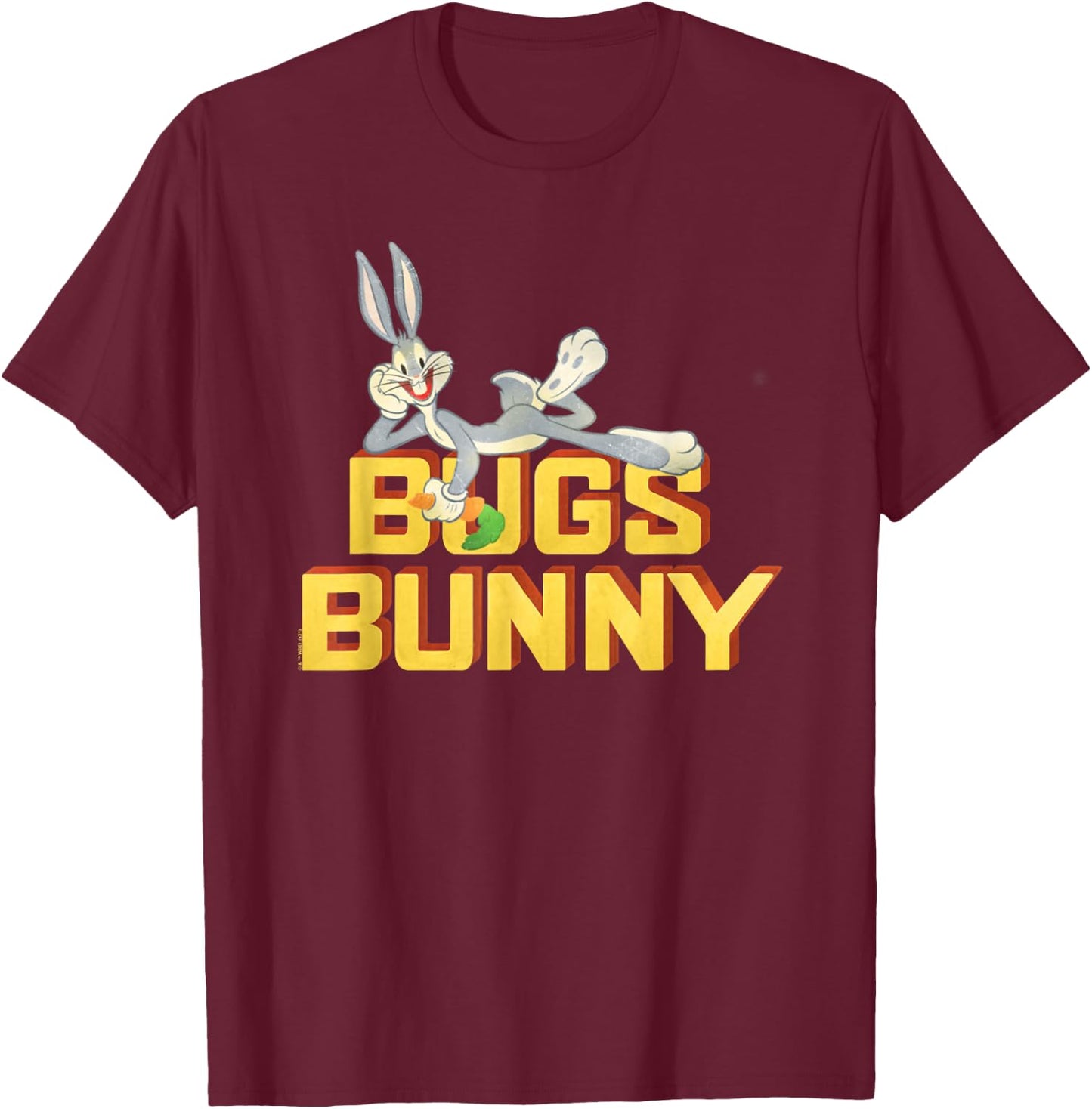 Looney Tunes Bugs Bunny Retro Art T-Shirt - T-Shirt | Maroon