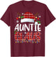 Auntie Claus Christmas Lights Pajama Family Matching T-Shirt - T-Shirt | Maroon