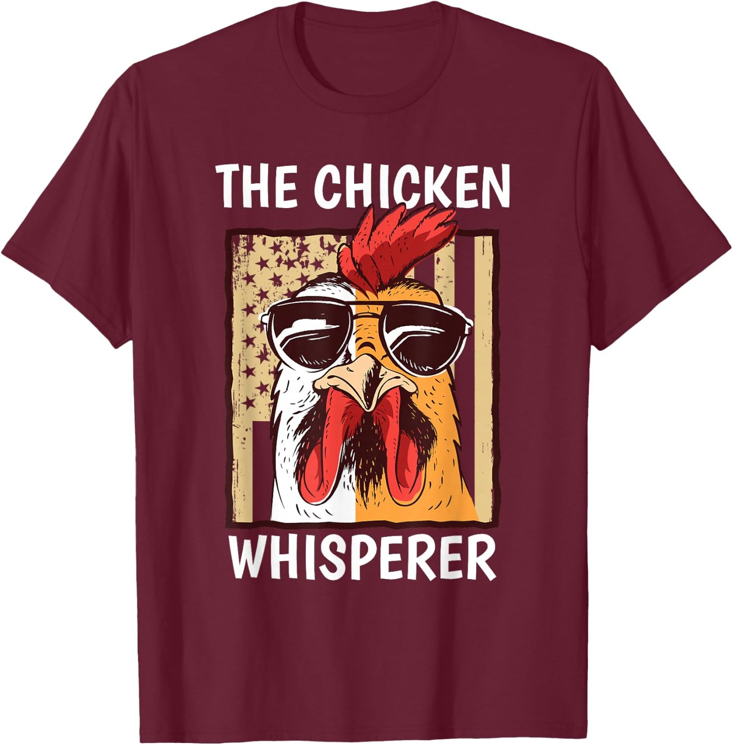 The Chicken Whisperer Farmer Chicken T-Shirt - T-Shirt | Maroon