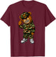 Camo Hip Hop Teddy Bear Camouflage Gangsta Streetwear Hustle T-Shirt - T-Shirt | Maroon