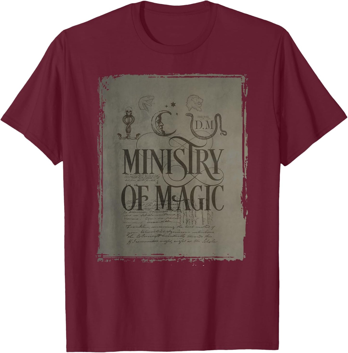 Harry Potter Ministry of Magic Parchment T-Shirt - T-Shirt | Maroon